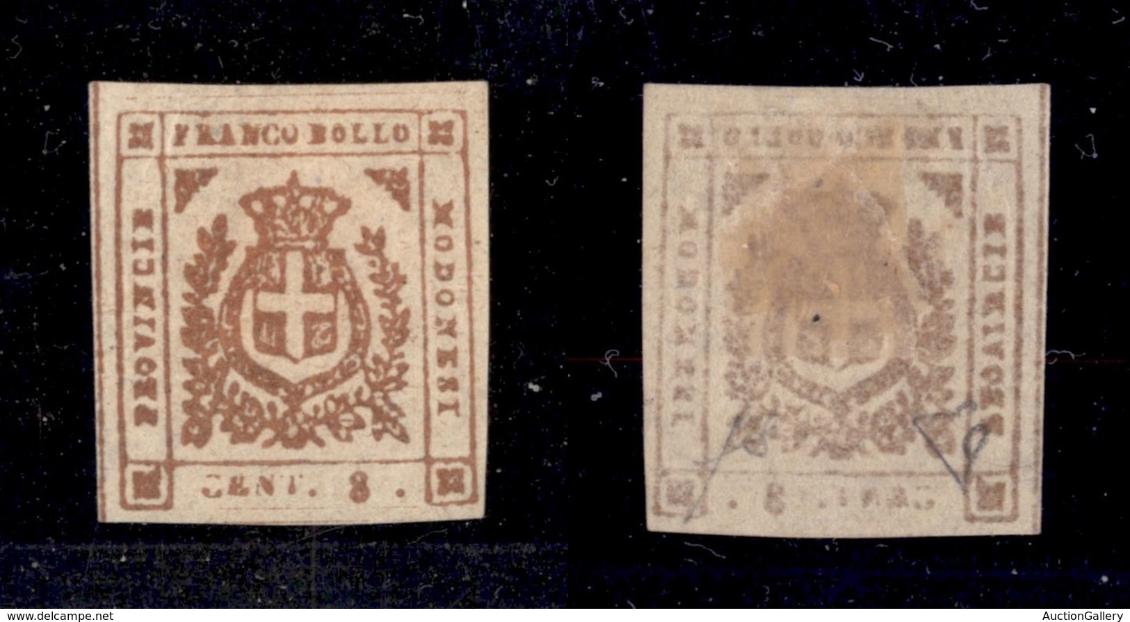 0028 ANTICHI STATI - MODENA - 1859 - 80 Cent Arancio Bruno (18b) Senza La Cifra “0” - Nuovo Con Gomma - Decalco Oleoso - - Sonstige & Ohne Zuordnung