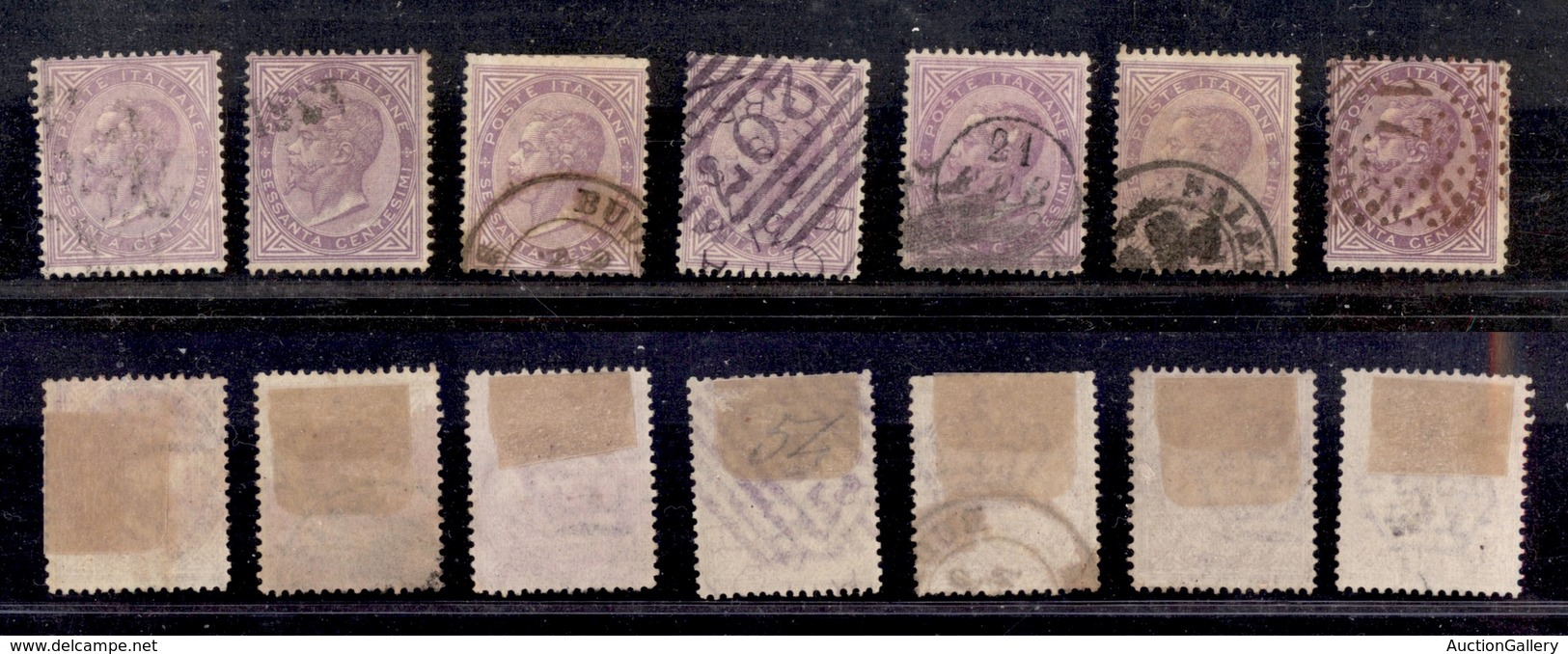 0130 REGNO - 1863 - 60 Cent (21) - 7 Pezzi Usati - Andere & Zonder Classificatie