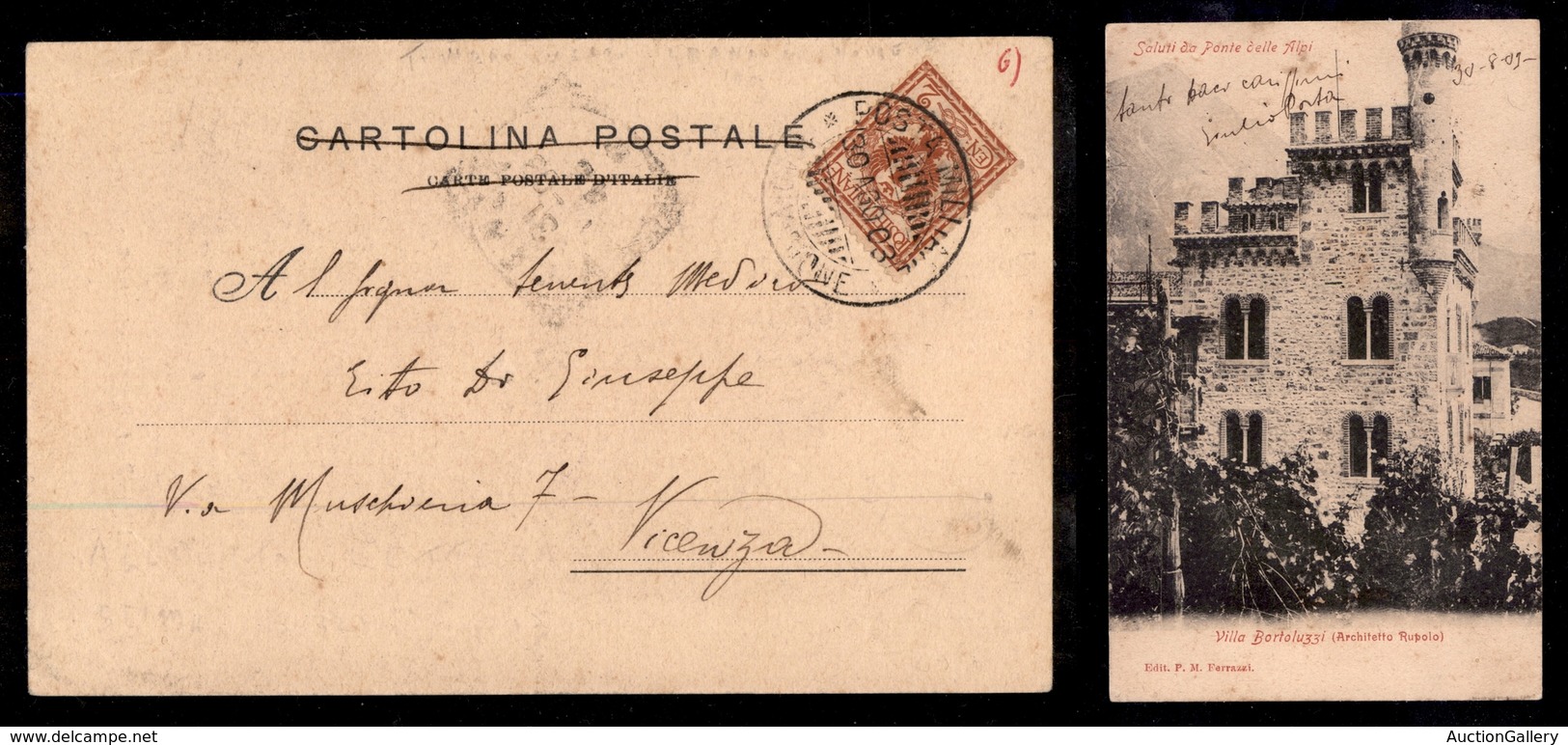 0155 REGNO - Posta Militare 18° Divisione - 2 Cent Floreale (69) Su Cartolina Per Vicenza Del 30.8.03 - Andere & Zonder Classificatie