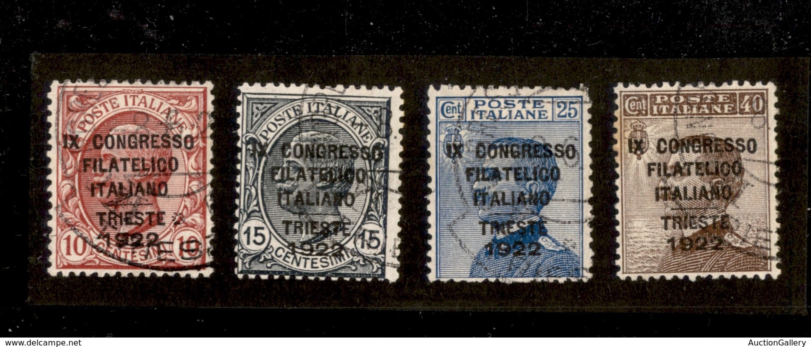 0178 REGNO - 1922 - Congresso Filatelico (123/126) - Serie Completa - Trieste 8.6.22 (1.600) - Andere & Zonder Classificatie