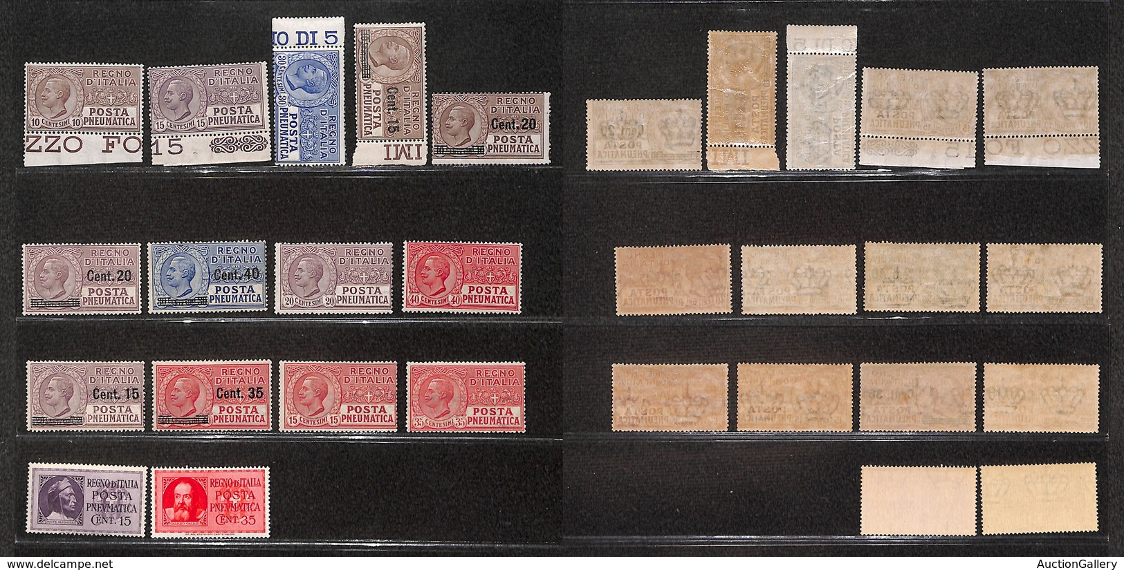 0247 REGNO - 1913/1933 - Posta Pneumatica (1/15) - Collezione Dei 15 Valori Emessi Nel Periodo - Gomma Integra (492) - Other & Unclassified