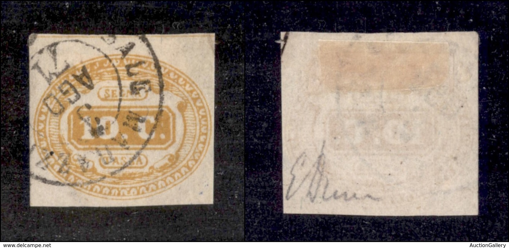 0252 REGNO - 1863 - 10 Cent (1-Segnatasse) - Sale Marazzino 3.8.71 - Emilio Diena Esteso - Other & Unclassified