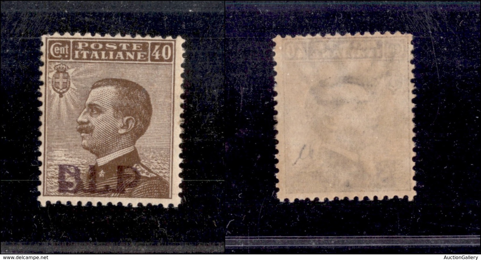 0268 REGNO - 1921 - 40 Cent (4C) Con Soprastampa Vinacea - Gomma Integra - Cert. AG (350) - Andere & Zonder Classificatie