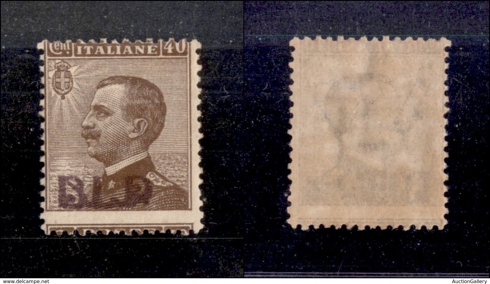 0270 REGNO - 1921 - BLP - 40 Cent (4C Varietà) Con Soprastampa Vinacea E Dentellatura Orizzontale Fortemente Spostata In - Andere & Zonder Classificatie