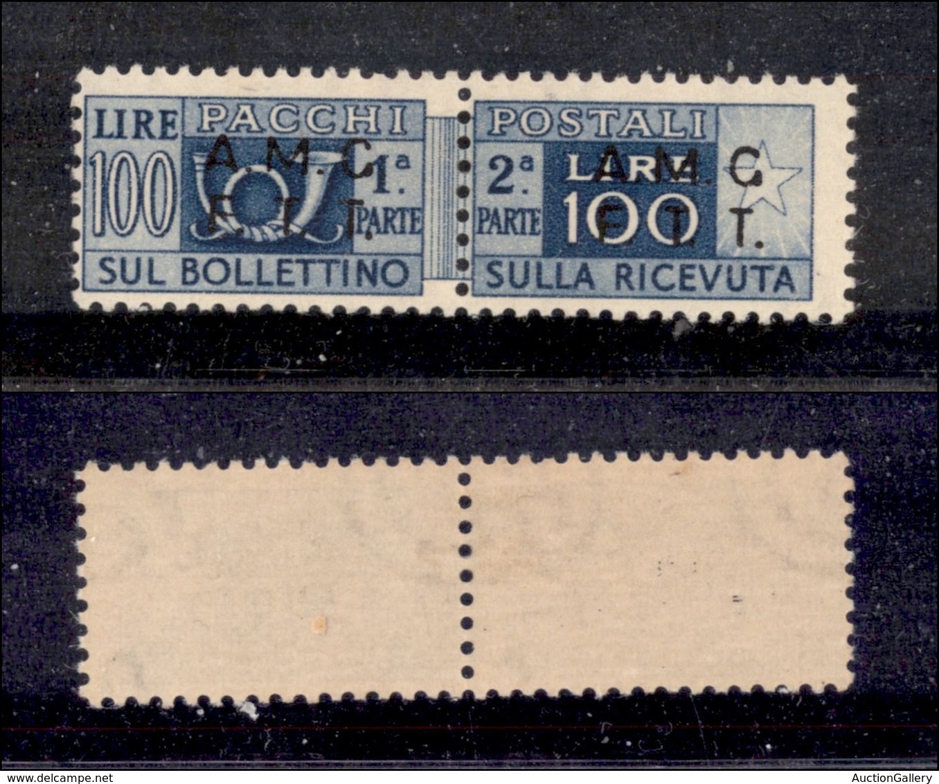 0407 TRIESTE A - 1947 - 100 Lire Pacchi Postali (9/I) Dentellato 13 1/4  - Gomma Integra - Cert. AG (750) - Autres & Non Classés