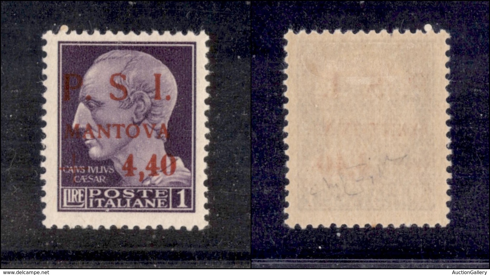 0430 EMISSIONI LOCALI - MANTOVA - 1945 - 1 Lira + 4,40 (4w) Senza Punto Dopo S - Nuovo Con Gomma - Cert. AG (1.000) - Andere & Zonder Classificatie