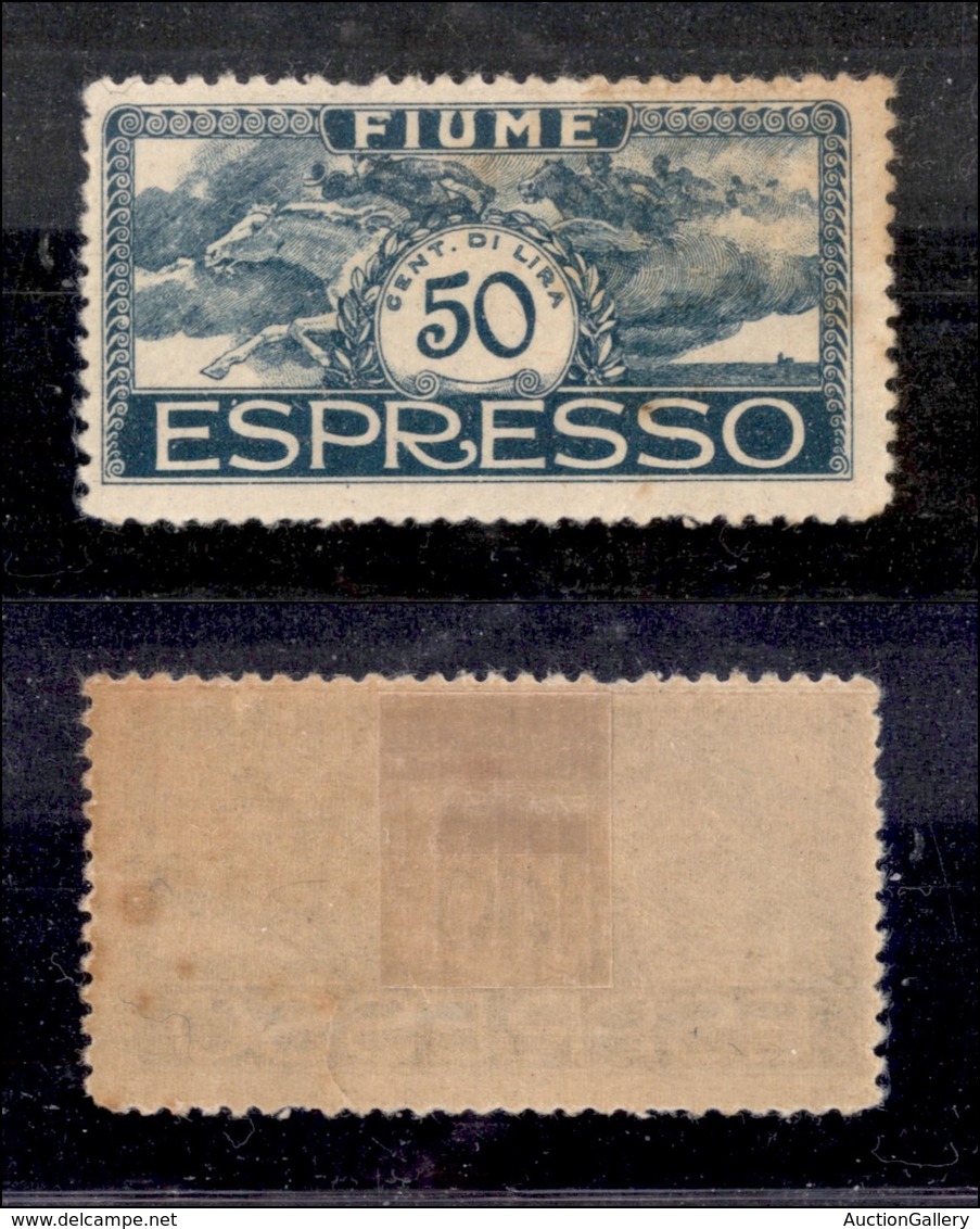 0473 OCCUPAZIONI - FIUME - 1920 - Non Emesso - 50 Cent Espresso (2A) - Nuovo Con Gomma - Piccoli Ingiallimenti Al Retro  - Andere & Zonder Classificatie