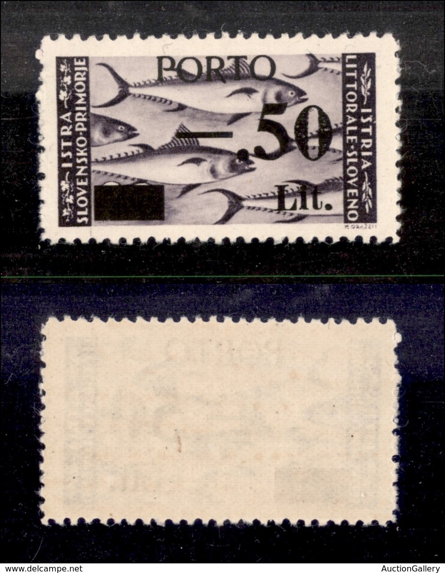 0498 OCCUPAZIONI - LITORALE SLOVENO - 1946 - Segnatasse - 50 Lire Su 20 (6A) Con Cifre In Carattere Diverso - Gomma Inte - Andere & Zonder Classificatie