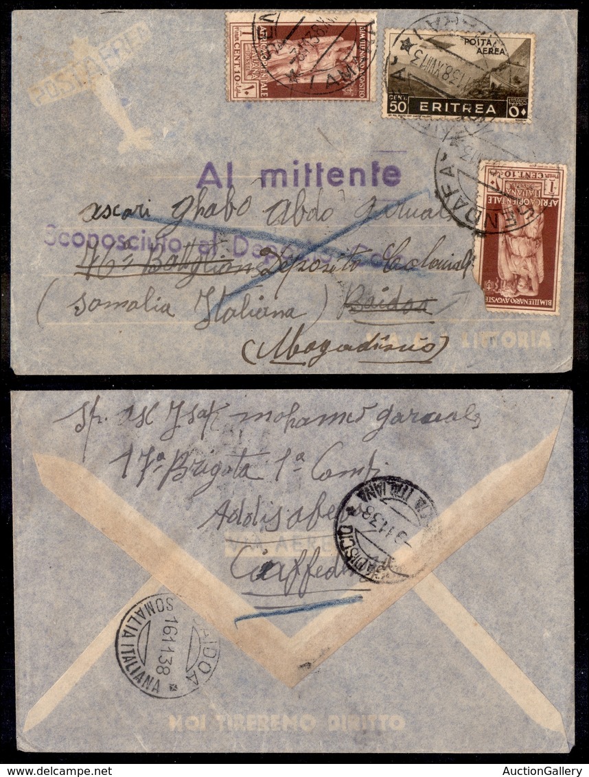 0620 COLONIE - ETIOPIA - Sendafà (Harar) - Aerogramma Per Baidoa Del 3.11.38 Con Affrancatura Di 70 Cent (AOI 22/due - U - Autres & Non Classés