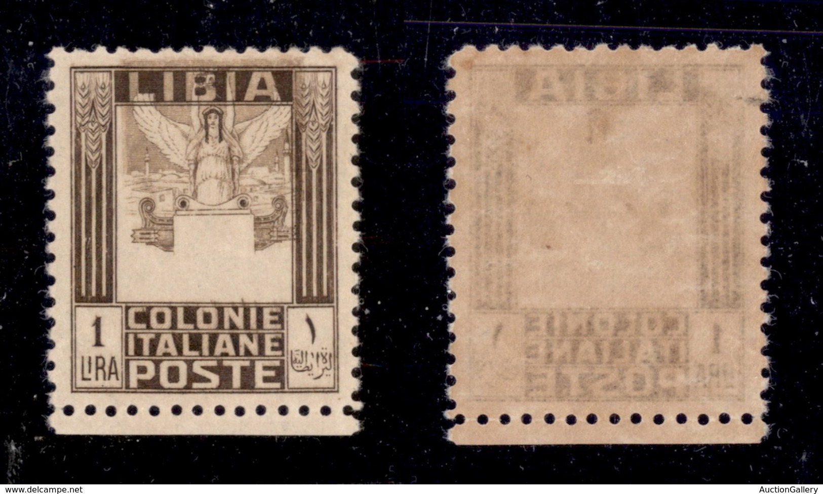 0665 COLONIE - LIBIA - 1926/1930 - 1 Lira (65b) Con Centro Molto Spostato In Alto - Nuovo Con Gomma - Ottima Centratura  - Autres & Non Classés