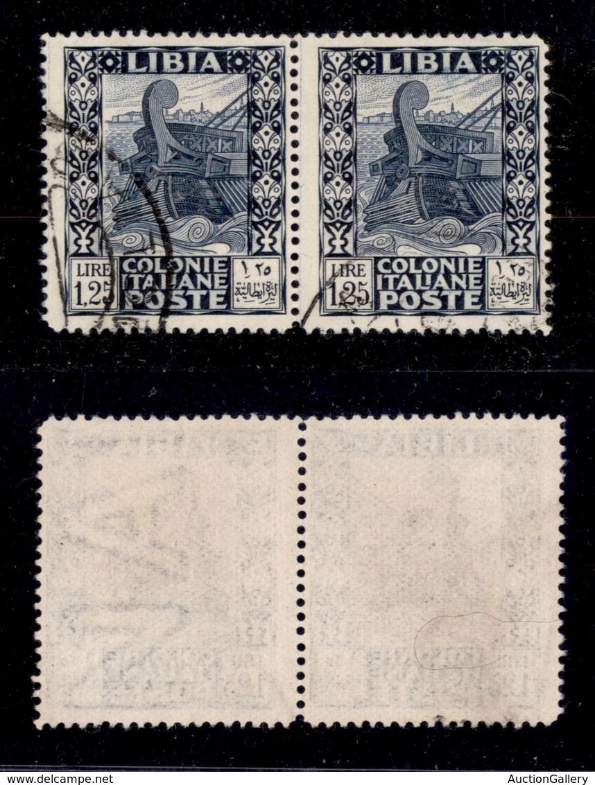 0668 COLONIE - LIBIA - 1931 - Coppia Del 1,25 Lire (105/105e) Con Filigrana Lettere NA (12/10) Sul Pezzo Di Destra - Cer - Other & Unclassified