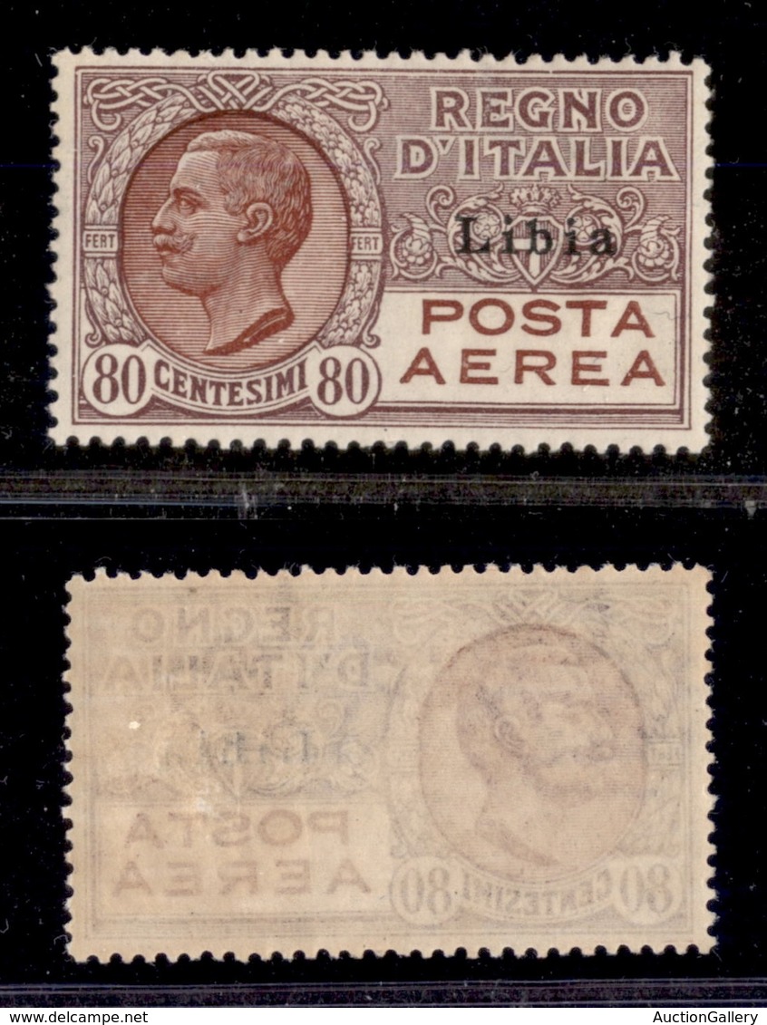 0681 COLONIE - LIBIA - 1929 - 80 Cent P.Aerea (2) - Gomma Integra - Ottimamente Centrato - Cert. AG (500) - Andere & Zonder Classificatie