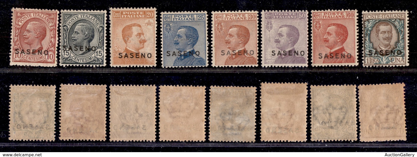 0698 COLONIE - SASENO - 1923 - Soprastampati (1/8) - Serie Completa - Nuovo Con Gomma (500) - Other & Unclassified