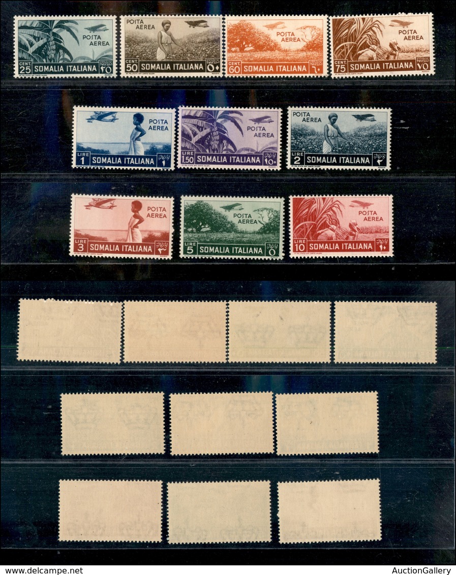 0732 COLONIE - SOMALIA - 1936 - Soggetti Africani (17/26-Aerea) - Serie Completa - Gomma Integra (400) - Autres & Non Classés