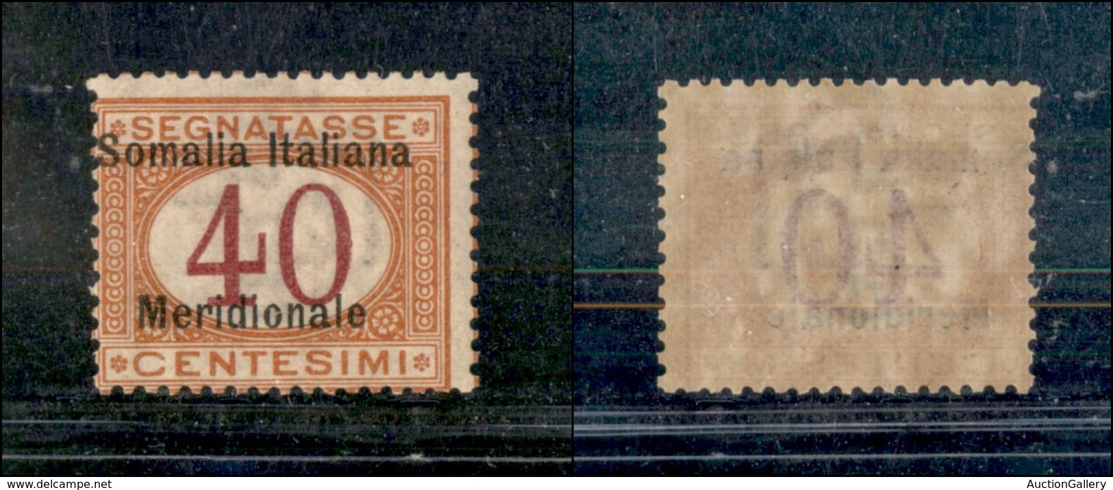 0738 COLONIE - SOMALIA - 1906 - 40 Cent Segnatasse (5a) Con Soprastampa Spostata - Gomma Integra - Cert. AG (1.500) - Other & Unclassified