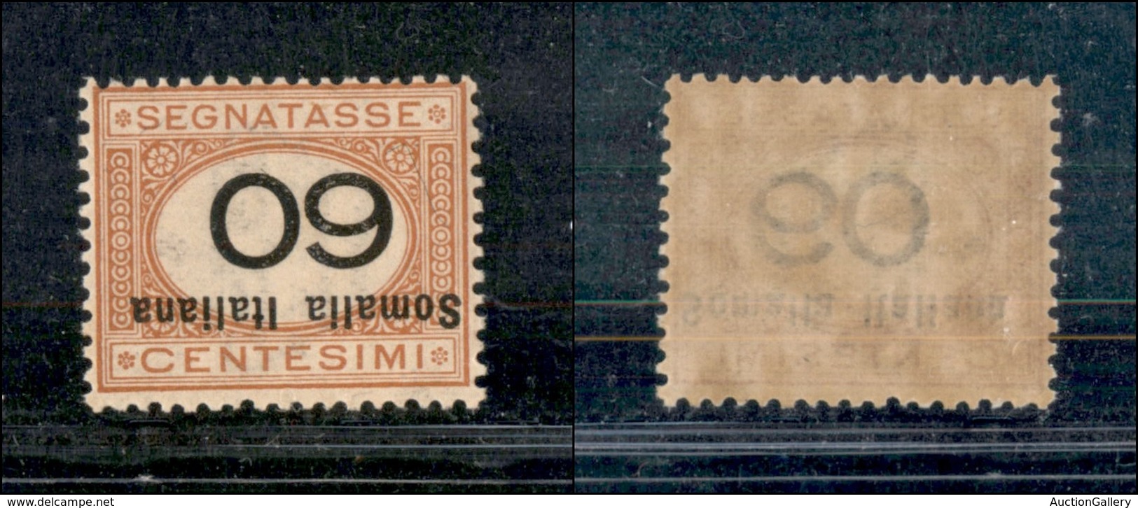 0739 COLONIE - SOMALIA - 1926 - 60 Cent Segnatasse (47a) Con Soprastampa E Cifra Capovolte - Gomma Integra - Cert. AG - Autres & Non Classés