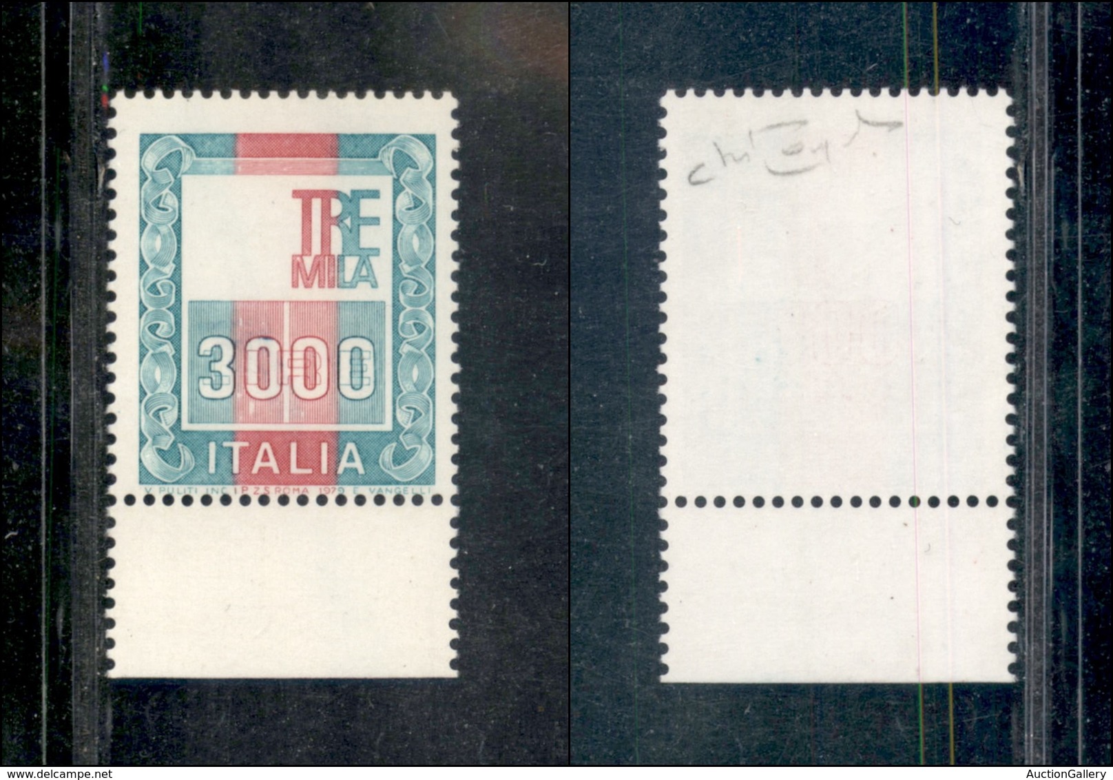 0766 REPUBBLICA - 1979 - 3000 Lire Alti Valori (1440) Senza La Stampa Del Bruno (effige + Emblema Repubblica) - Bordo Di - Sonstige & Ohne Zuordnung
