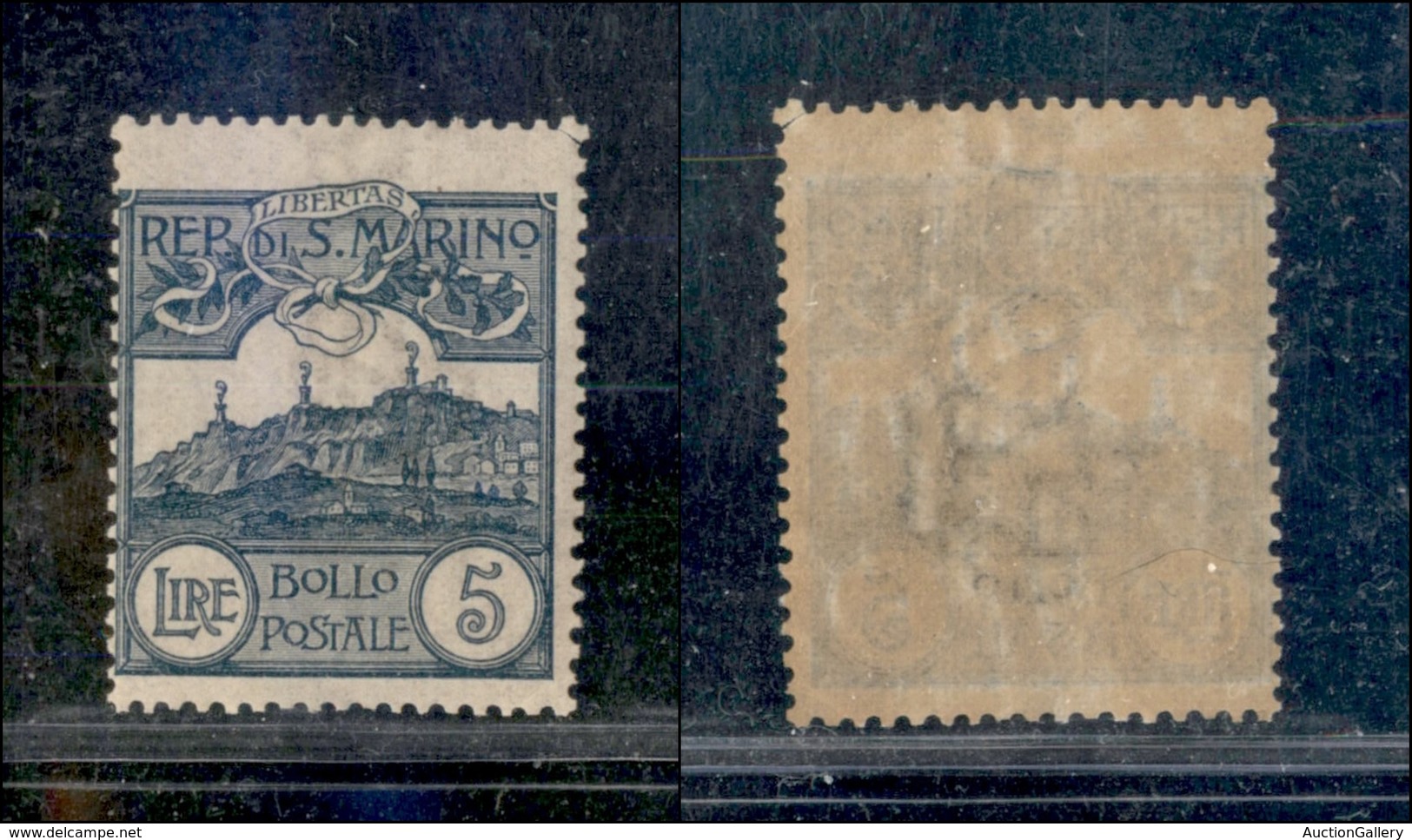 0787 SAN MARINO - 1903 - 5 Lire (45) - Gomma Integra (1.000) - Andere & Zonder Classificatie