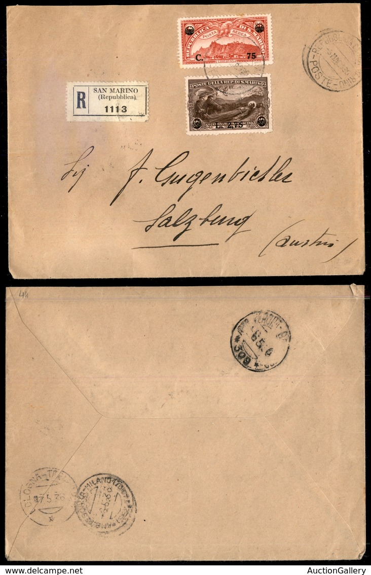 0801 SAN MARINO - S.Francesco (209) + Posta Aerea (17) - Raccomandata Per Salisburgo Del 5.5.36 (370) - Other & Unclassified