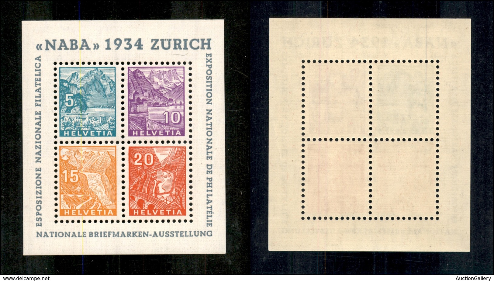 0997 SVIZZERA - 1934 - NABA (BF1) - Gomma Integra - Cert. AG (1.000) - Autres & Non Classés