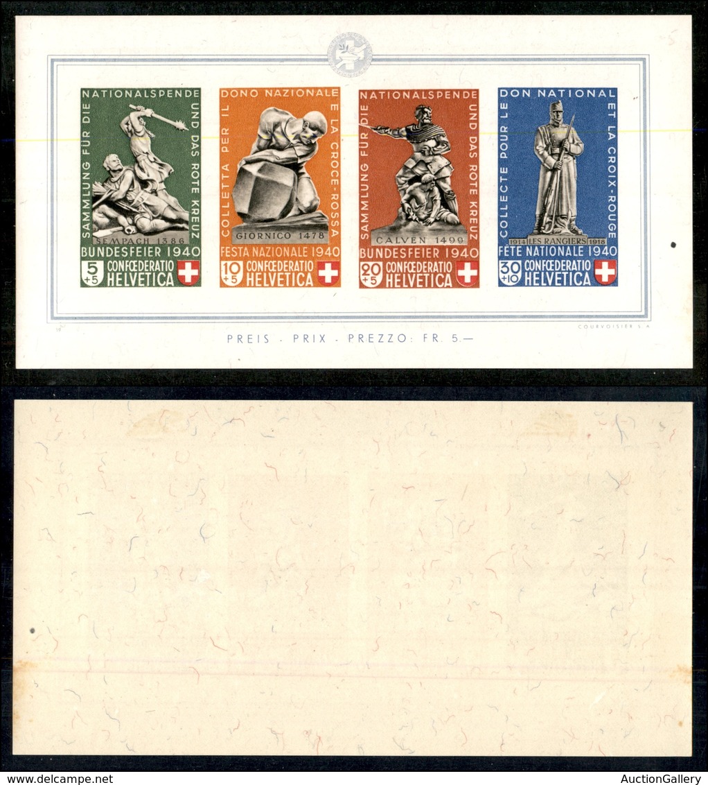 0998 SVIZZERA - 1940 - Pro Patria (BF5) - Gomma Integra - Piccoli Ingiallimenti Al Retro (475) - Other & Unclassified