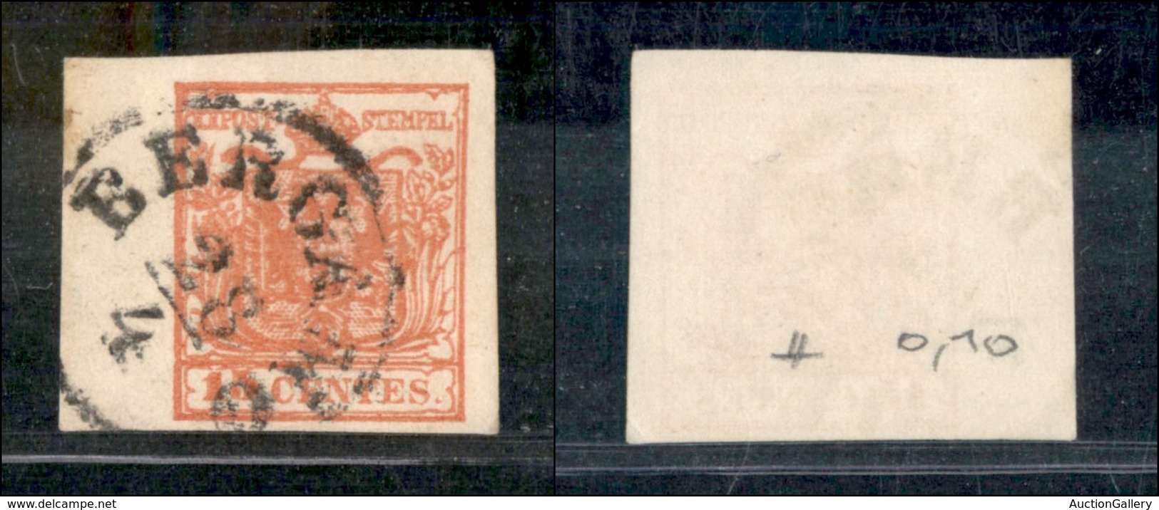 1081 ANTICHI STATI - LOMBARDO VENETO - 15 Cent (20) Bordo Foglio - Usato - Other & Unclassified