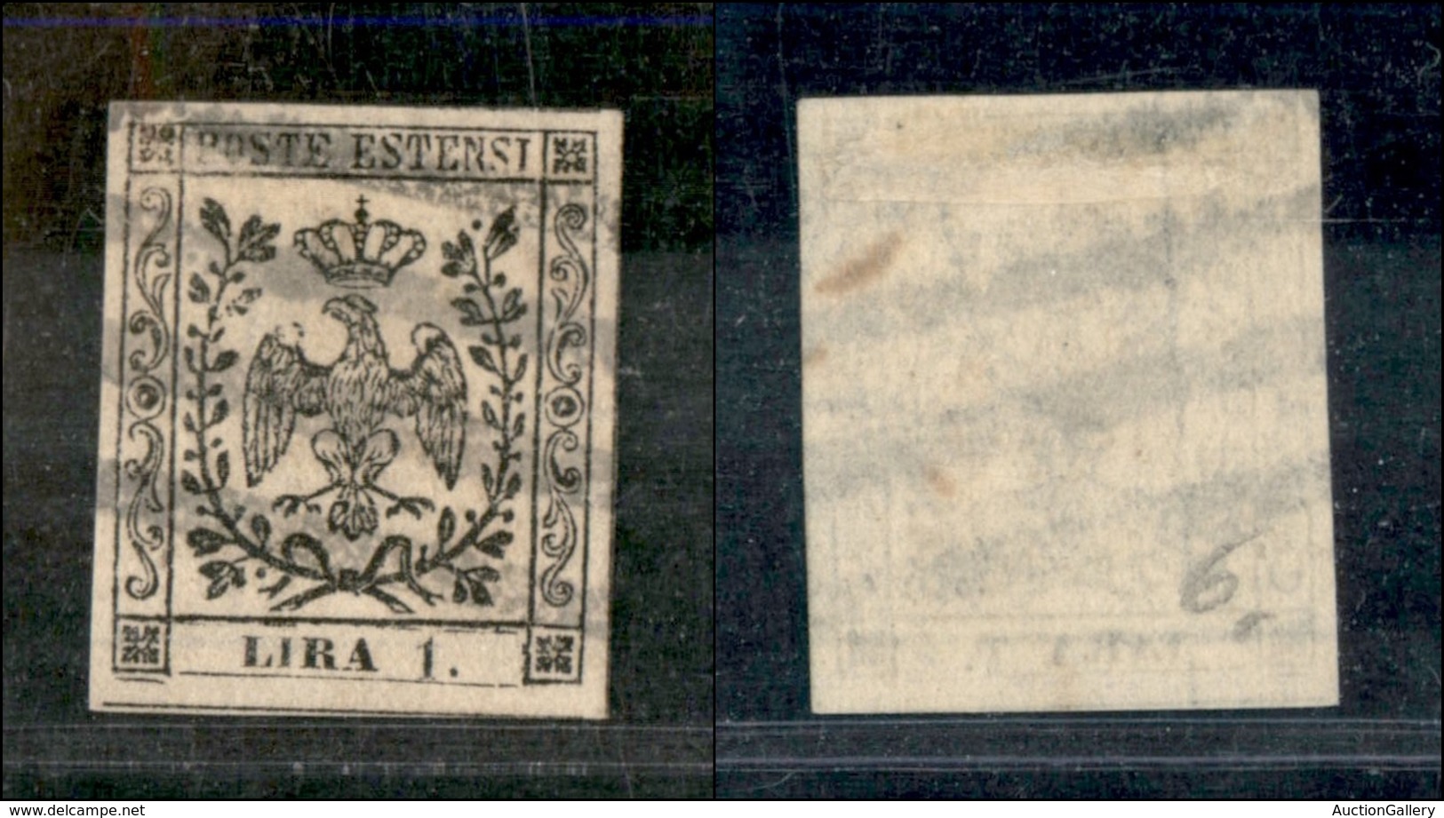 1119 ANTICHI STATI - MODENA - 1852 - 1 Lira (11) - Annullamento Non Garantito - Autres & Non Classés