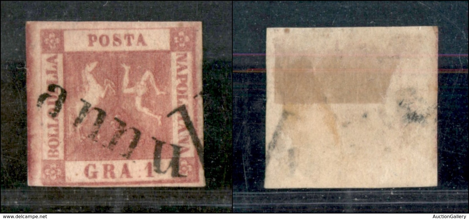 1127 ANTICHI STATI - NAPOLI - 1858 - 1 Grana (4a) Carminio - Usato - Sonstige & Ohne Zuordnung