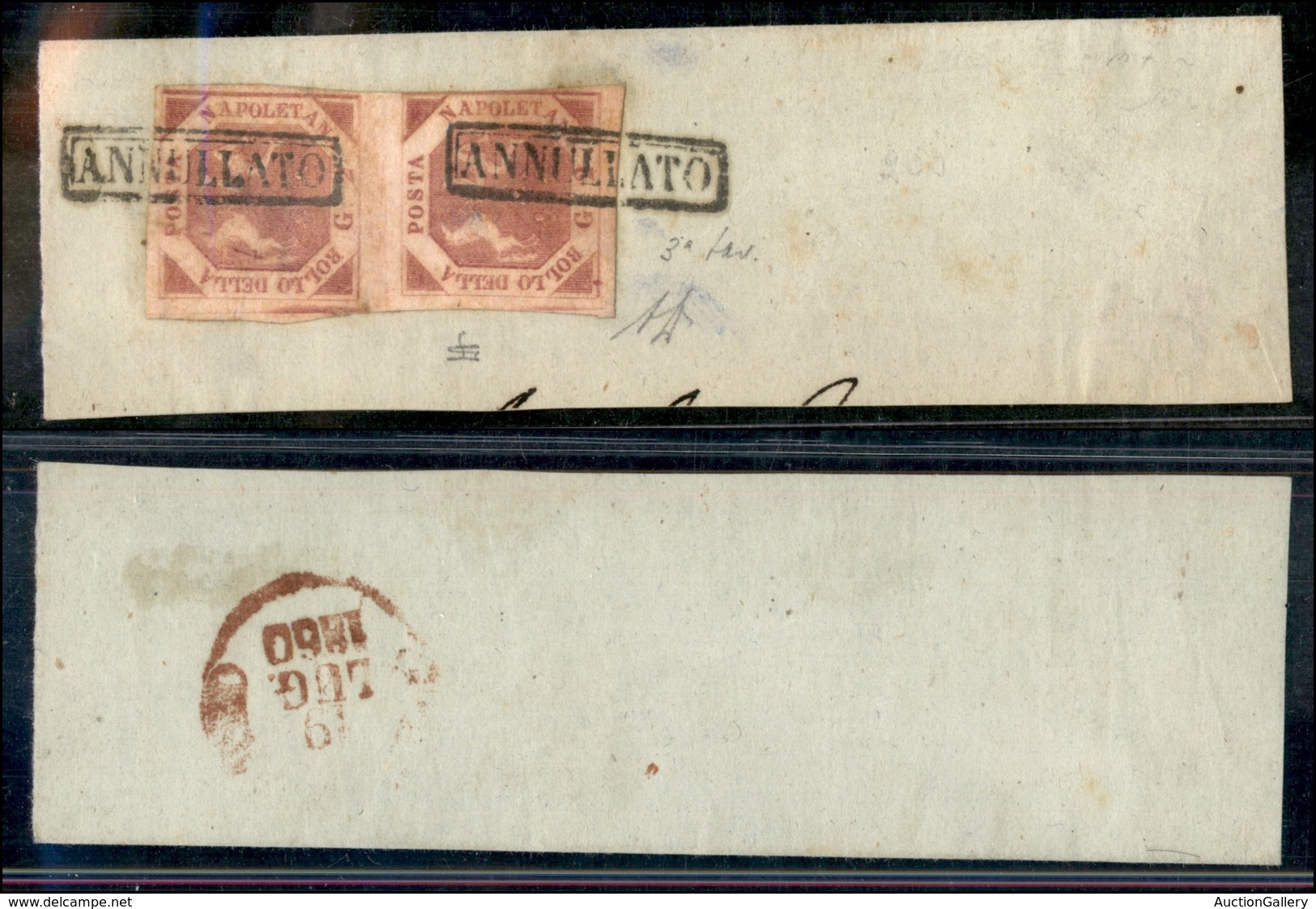 1130 ANTICHI STATI - NAPOLI - Coppia Verticale Del 2 Grana (7) Su Parte Di Lettera Del 19.7.60 - Other & Unclassified