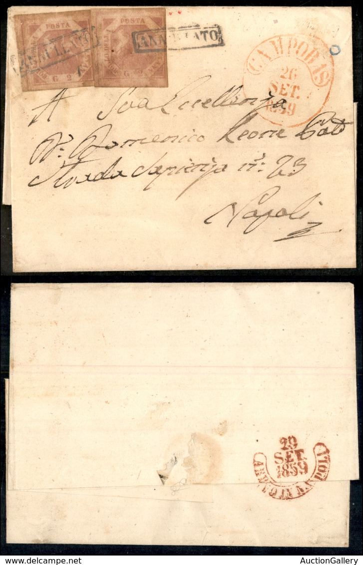 1131 ANTICHI STATI - NAPOLI - Due 2 Grana (7) - Lettera Da Campobasso A Napoli Del 26.9.59 - Autres & Non Classés