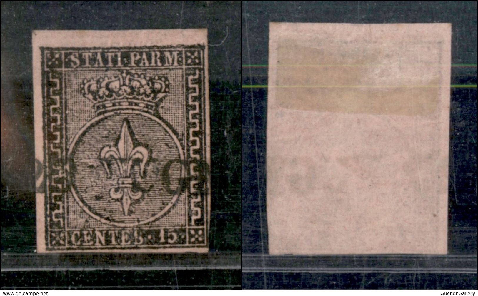 1145 ANTICHI STATI - PARMA - 1852 - 15 Cent Rosa Giglio Bombonico (3) - Usato (200) - Andere & Zonder Classificatie