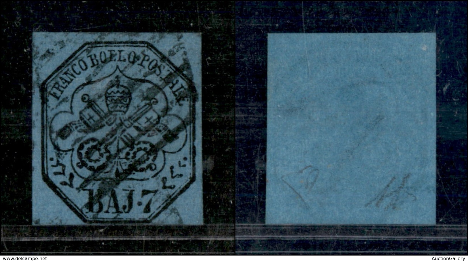 1167 ANTICHI STATI - PONTIFICIO - 1858 - 7 Bai (8) - Diena (140) - Other & Unclassified