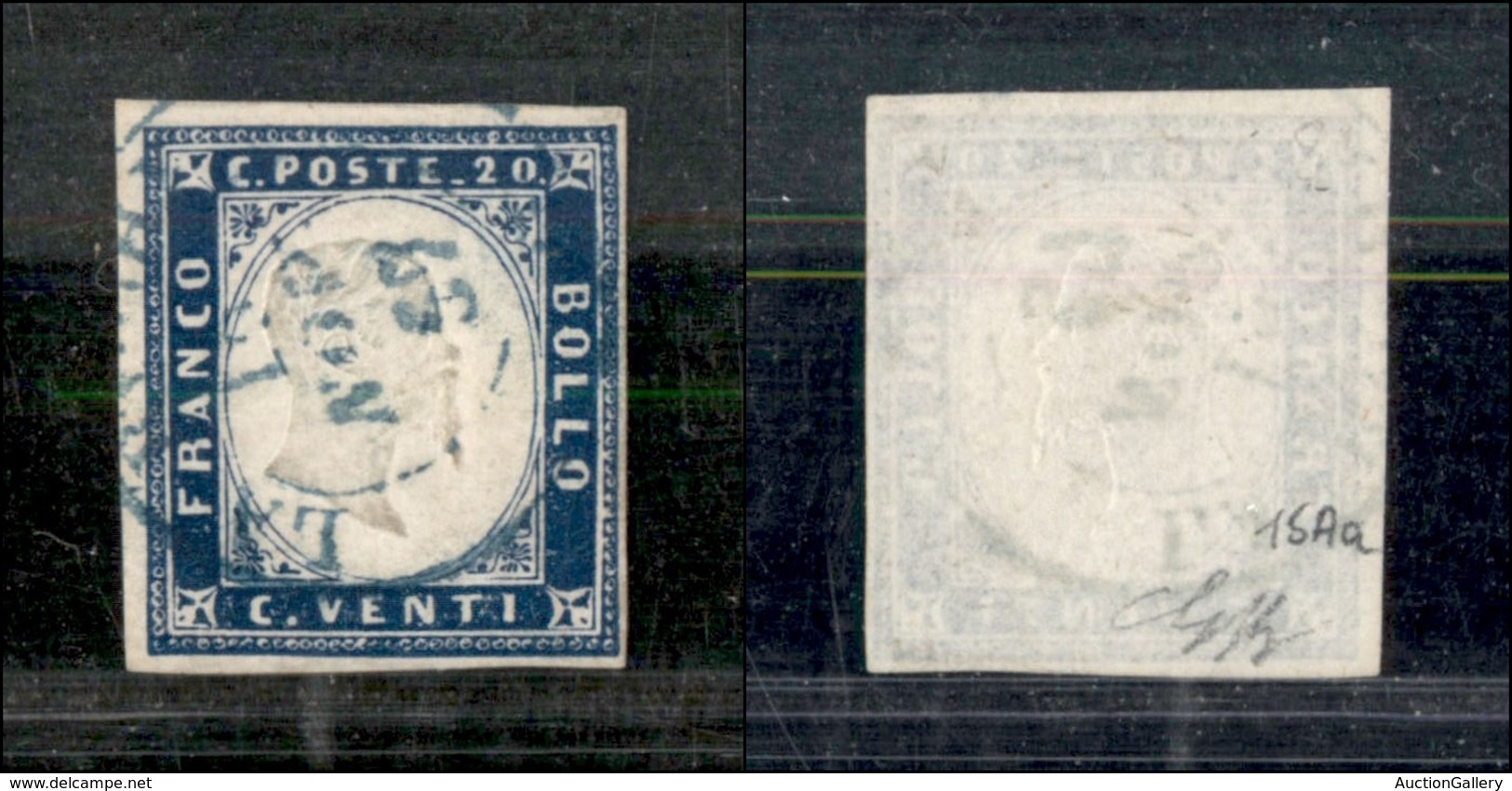1241 ANTICHI STATI - SARDEGNA - La Roche 15.11.57 (azzurro-Pti.8) - 20 Cent (15Aa) - G.Bolaffi - Other & Unclassified
