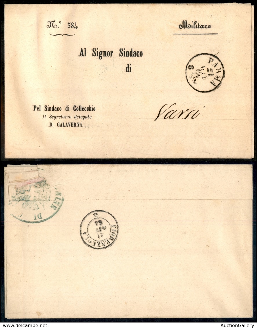 1377 REGNO - Franchigia Militare - Piego Da Parma A Varsi Del 21.6.1864 - Other & Unclassified