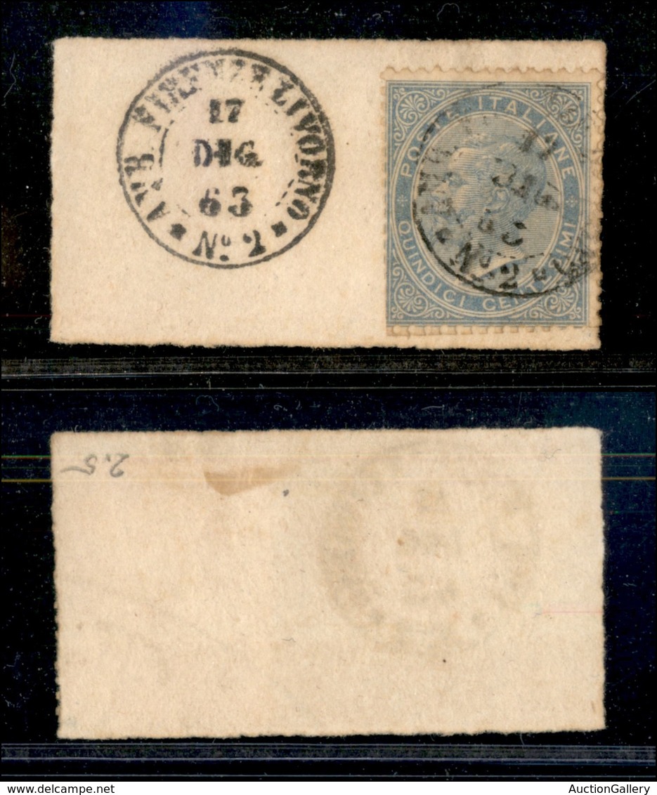 1384 REGNO - Ambulante Firenze Livorno N.2 17.2.63 - 15 Cent (18) - Su Frammento - Other & Unclassified