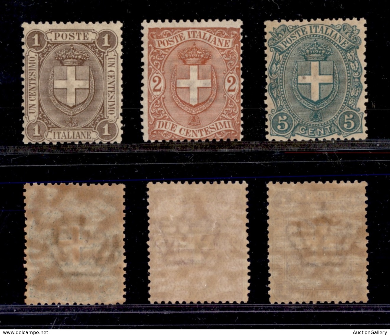 1406 REGNO - 1869/1897 - Stemma Di Savoia (65/67) - Serie Completa Di 3 Valori - Nuovi Con Gomma (37,5) - Other & Unclassified