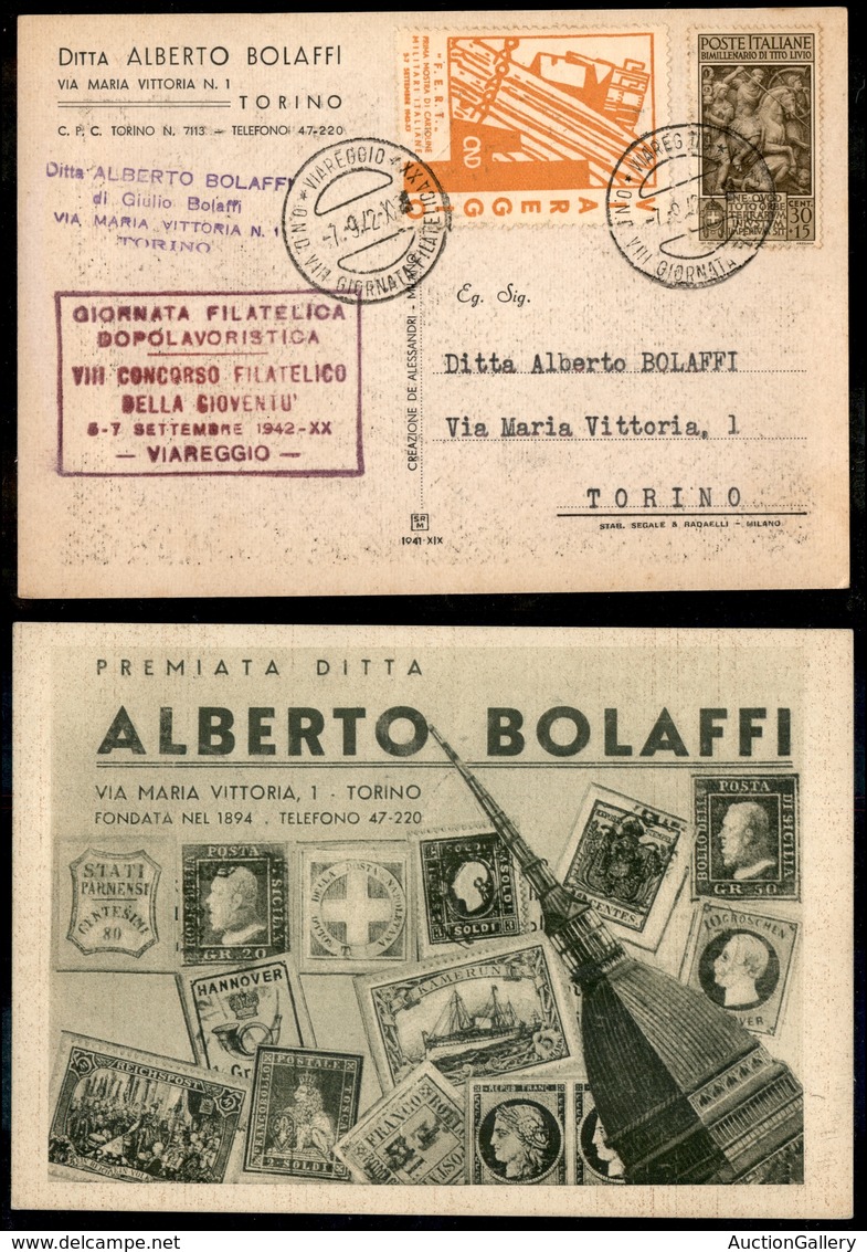 1728 REGNO - VIII Concorso Filatelico Della Gioventù 5/7 Settembre 1942 - 30 + 15 Cent Tito Livio (459) + Etichetta FERT - Other & Unclassified