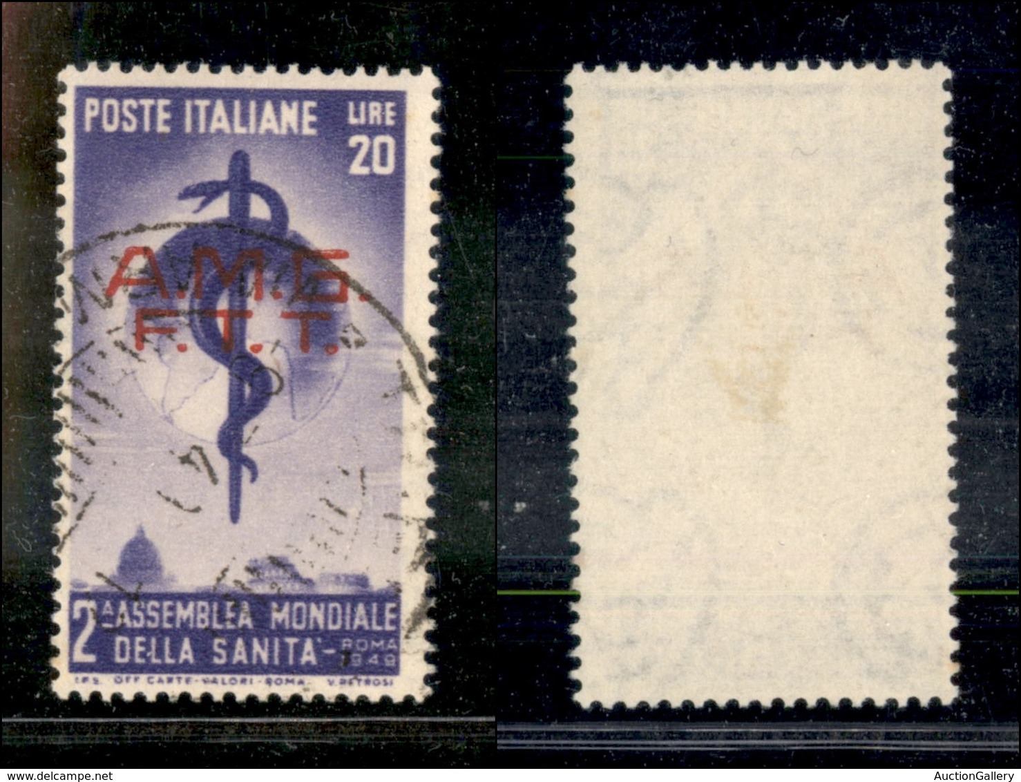 1803 TRIESTE - 1949 - AMG FTT - 20 Lire OMS (46) - Usato - Autres & Non Classés