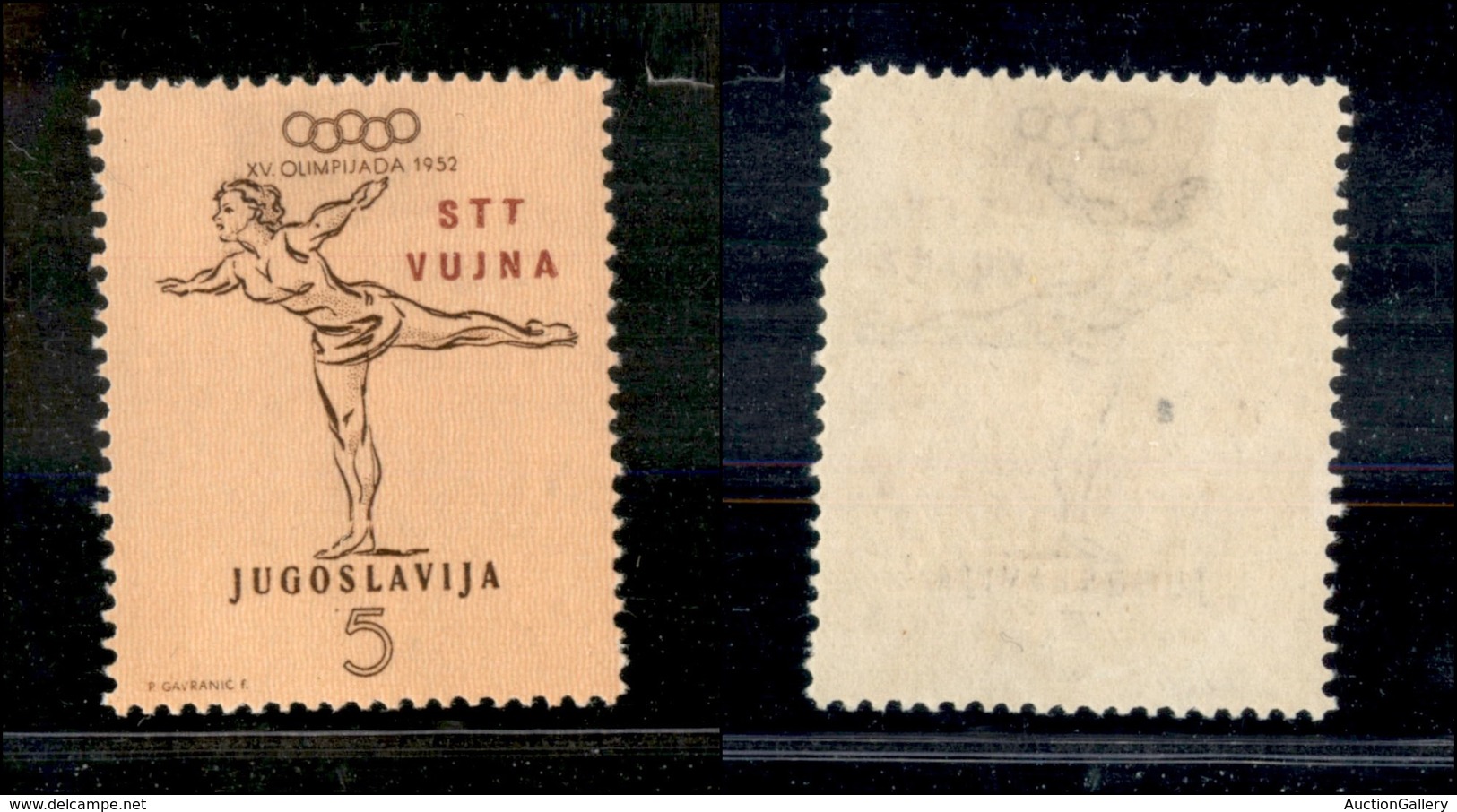 1835 TRIESTE B - 1952 - 5 Din Helsinki (56d) Con Soprastampa Rosso Bruno - Gomma Integra - Andere & Zonder Classificatie