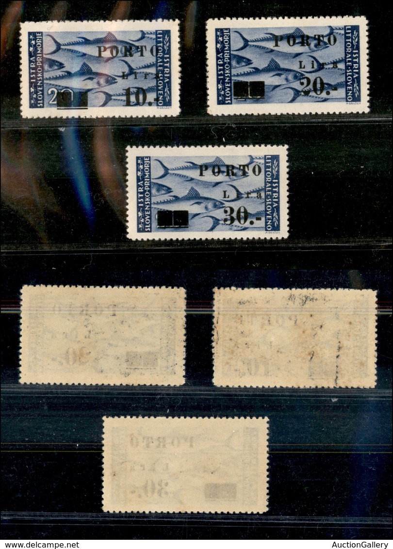 1881 OCCUPAZIONI - ISTRIA E LITORALE SLOVENO - 1946 - Tasse (17/19) - Serie Completa - Gomma Integra - Aderenze Al Retro - Other & Unclassified