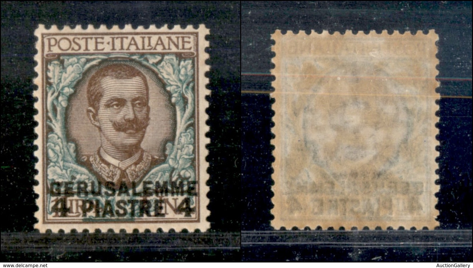 1902 UFF.POSTALI ESTERO - LEVANTE - Gerusalemme - 1909 - 4 Piastre Su 1 Lira Floreale (7) - Ben Centrato - Linguellato - Other & Unclassified