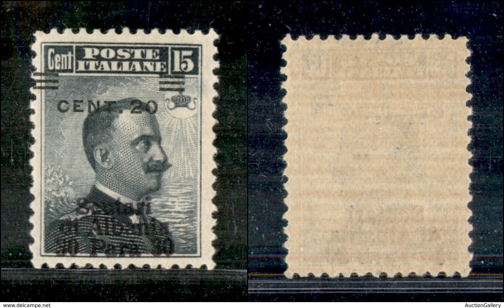 1906 UFF.POSTALI ESTERO - LEVANTE - Scutari D'Albania - 1916 - 20 Cent Su 30 Para Su 15 Cent (10a+ab) - Sbarrette E Cent - Autres & Non Classés