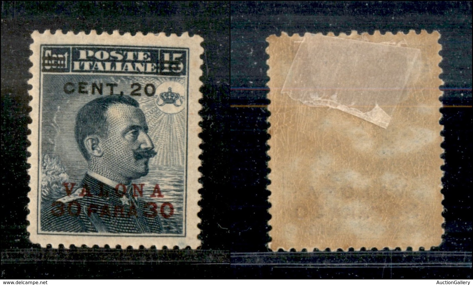 1911 UFF.POSTALI ESTERO - LEVANTE - Valona - 1916 - 30 Para Su 20 Su 15 Cent (9A) - Linguellato - Autres & Non Classés