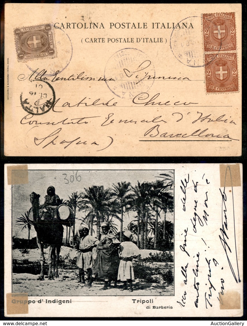 1930 UFF.POSTALI ESTERO - LEVANTE - Enna/Piroscafo Postale Italiano - Cartolina Da Tripoli Di Barberia Del 13.12.01 Per  - Sonstige & Ohne Zuordnung