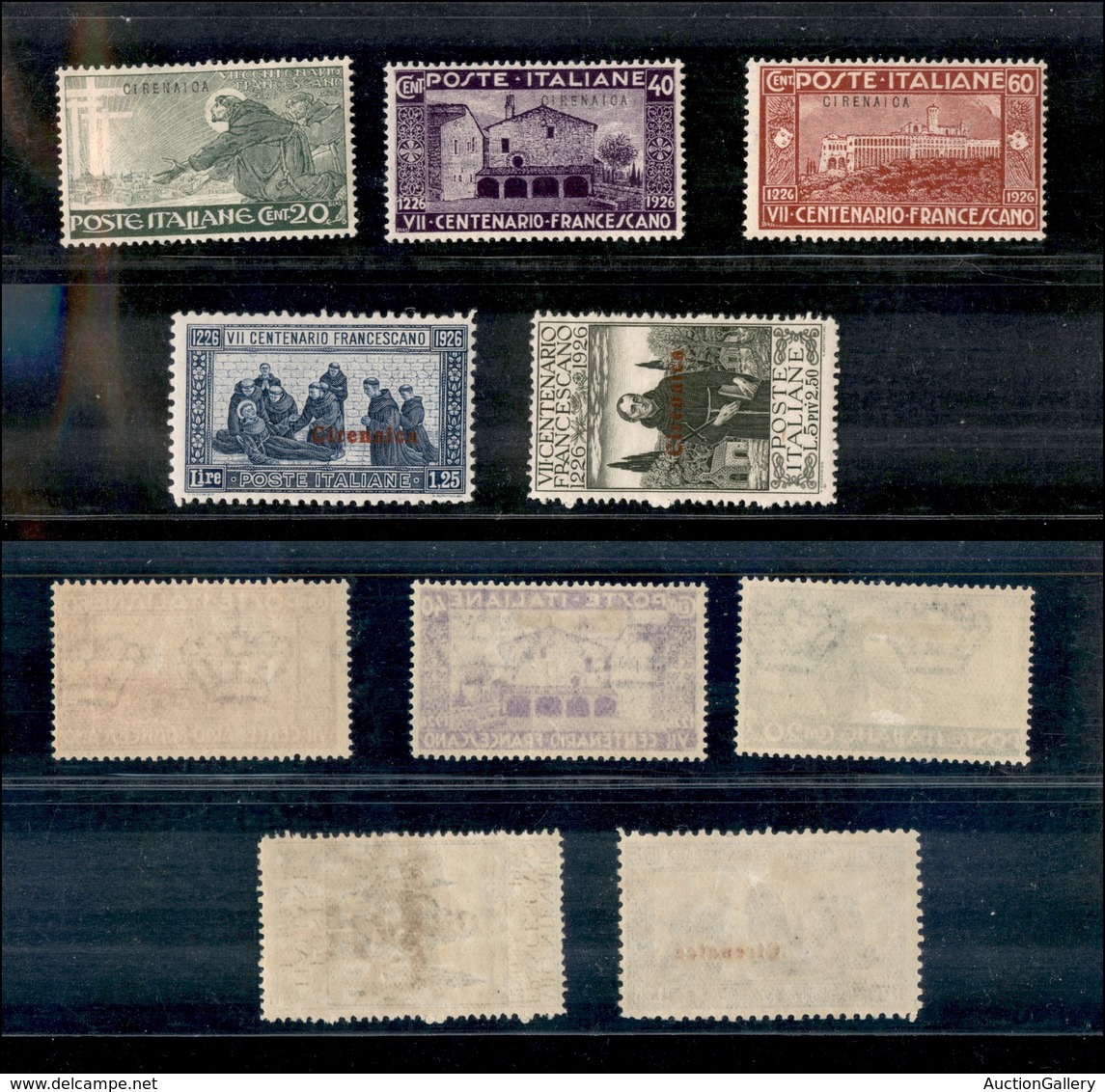 1942 COLONIE - CIRENAICA - 1926 - S.Francesco Soprastampati (27/31) - Serie Completa Di 5 Valori - Nuovi Con Gomma (20) - Autres & Non Classés