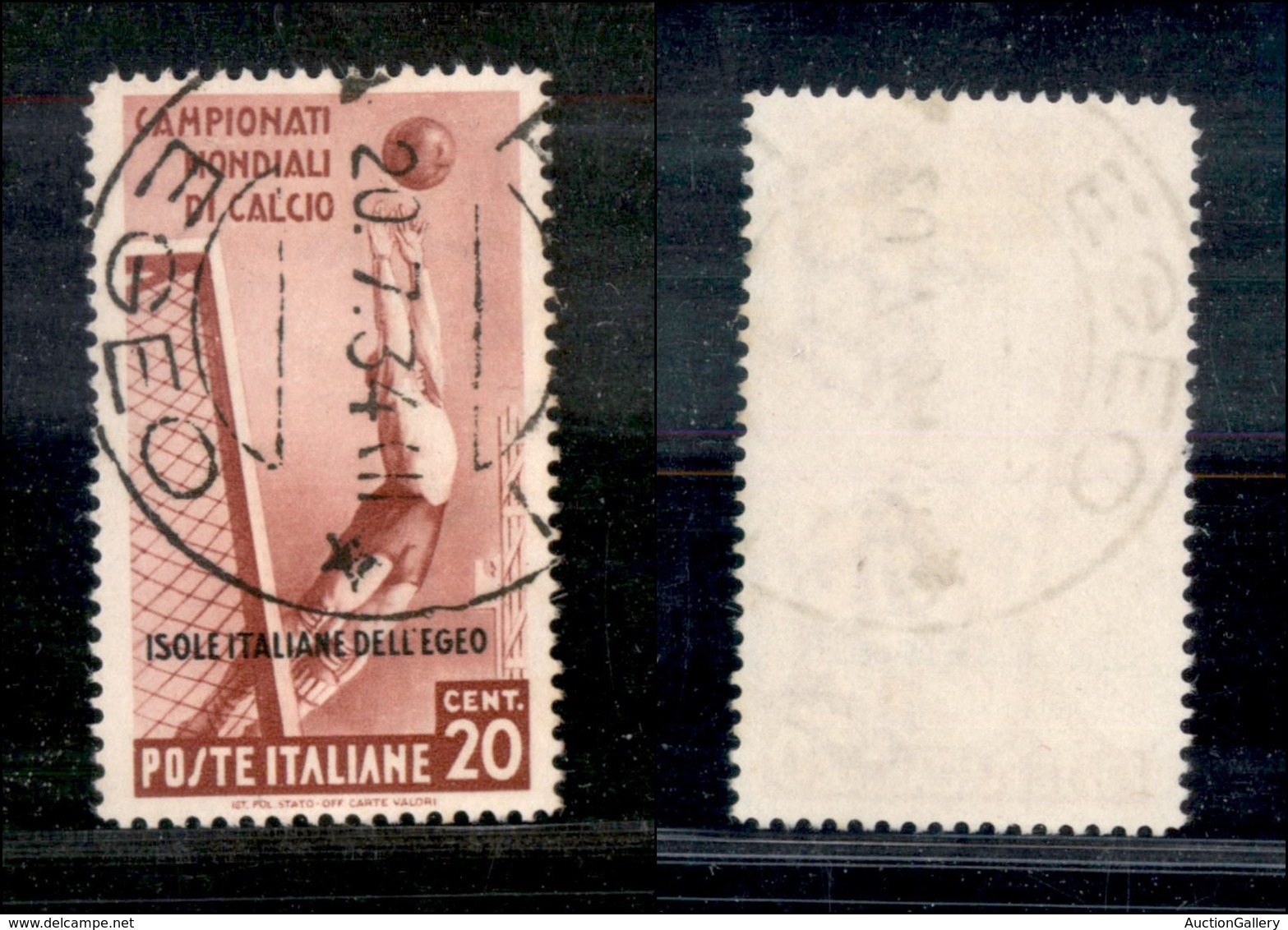 1952 COLONIE - EGEO - 1934 - 20 Cent Calcio Soprastampato (75) - Usato (130) - Otros & Sin Clasificación