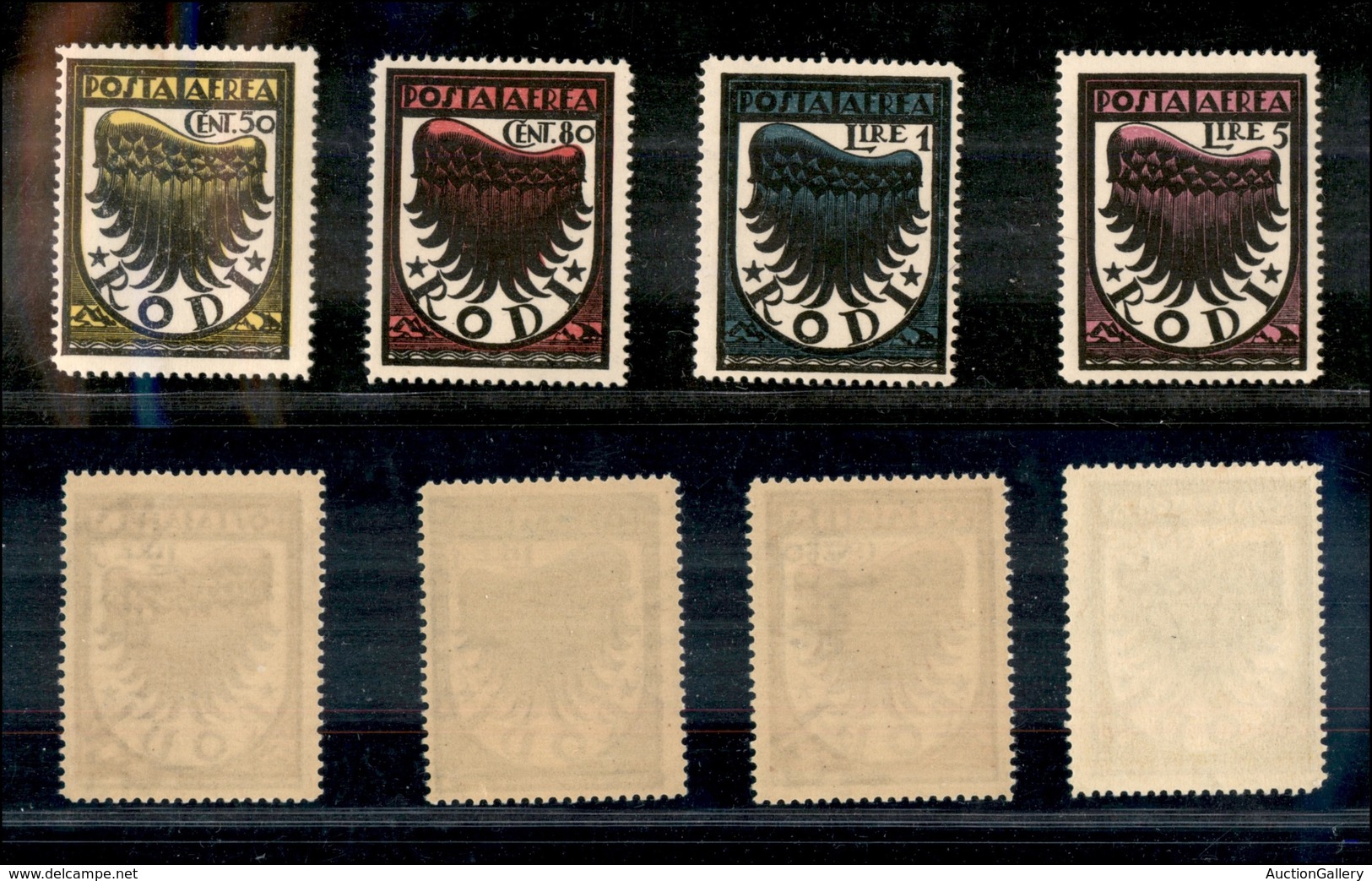 1958 COLONIE - EGEO - 1934 - Rodi - Ala Stilizzata (30/33 P.Aerea) - Serie Completa - Gomma Integra - Other & Unclassified