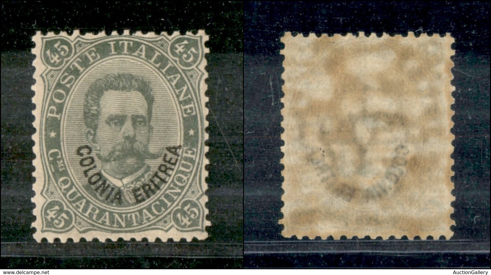 1971 COLONIE - ERITREA - 1893 - 45 Cent Umberto I Soprastampato (8) - Gomma Integra (30) - Autres & Non Classés