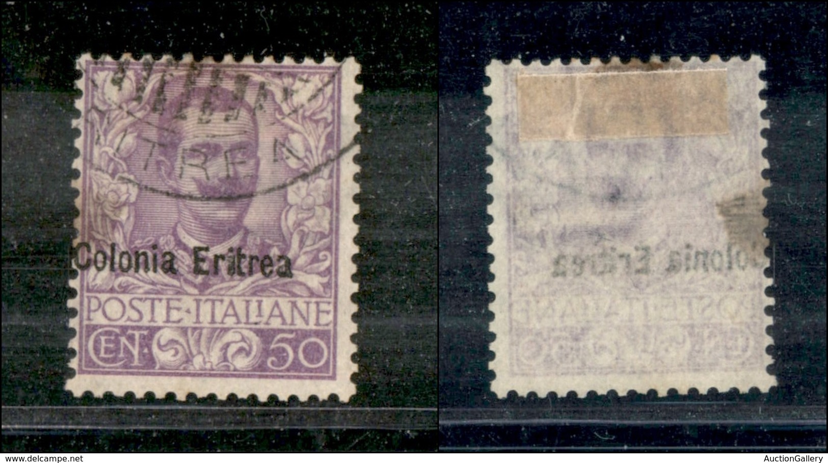 1979 COLONIE - ERITREA - 1903 - 50 Cent Floreale Soprastampato (27 Varietà Bb) - Soprastampa Spostata A Sinistra - Usato - Other & Unclassified