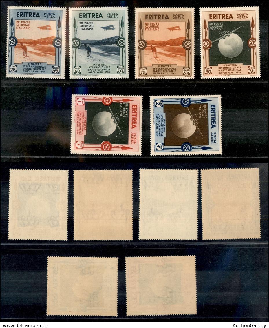 2020 COLONIE - ERITREA - 1934 - 2° Mostra Arte Coloniale (A1/A6) - Serie Completa P.Aerea - Gomma Integra - Other & Unclassified